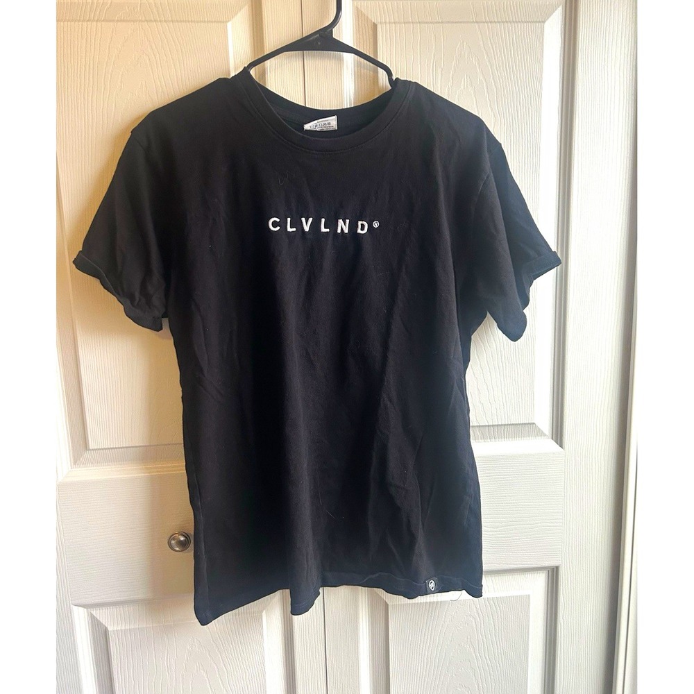 CLVLND Where I'm From Men's Logo T-Shirt - Black Crew Neck Short Sleeve Knit S